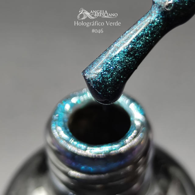Esmalte Angela bresciano Holografico Verde 046