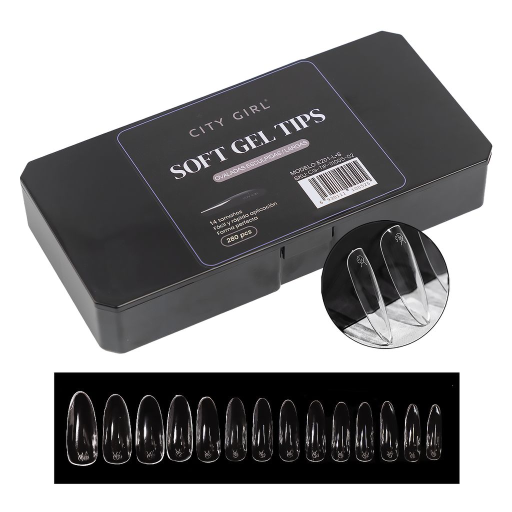 Soft gel tips ovaladas esculpidas largas 280 unidades