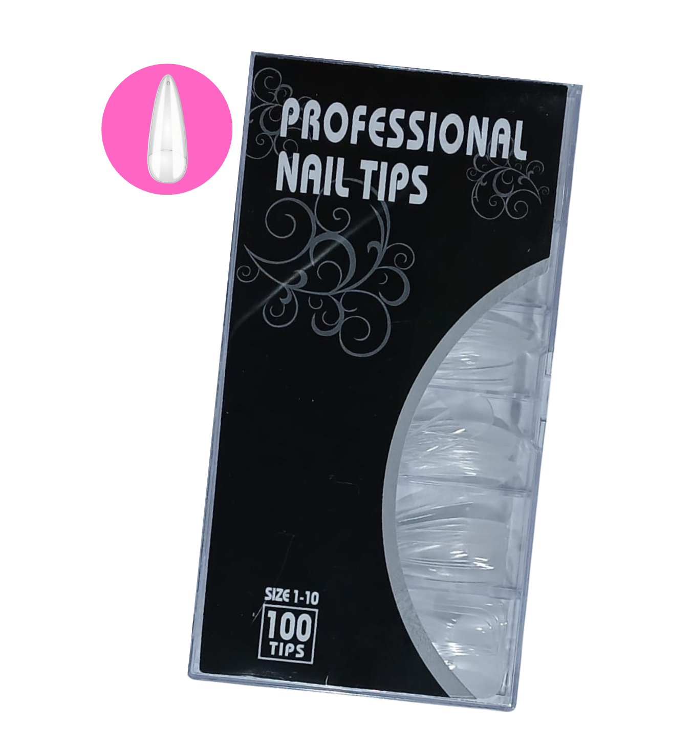 Tips soft gel Stiletto 100 unidades