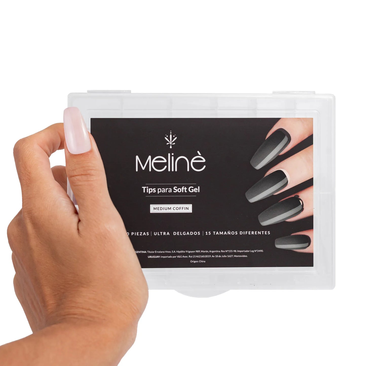 Tips para soft gel MEDIUN COFFIN MELINÉ