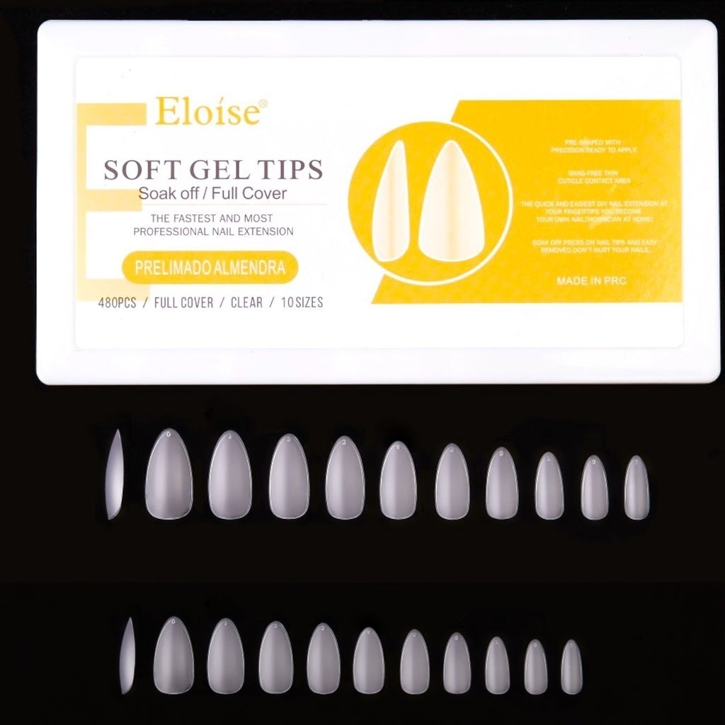 Tips soft gel Eloise prelimado Almendra 480 PCs