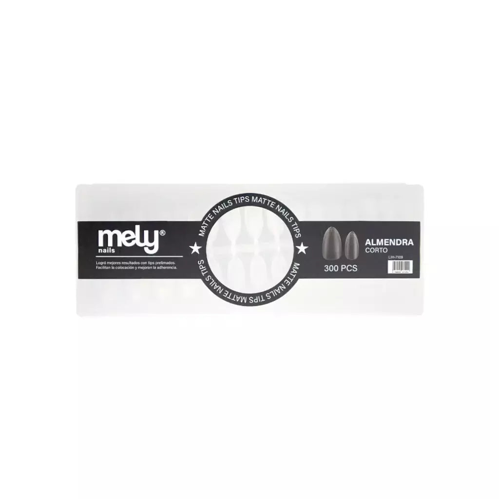 Tips soft gel Mely almendra corta 300u