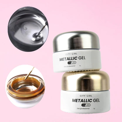 Gel metálico plateado City girl