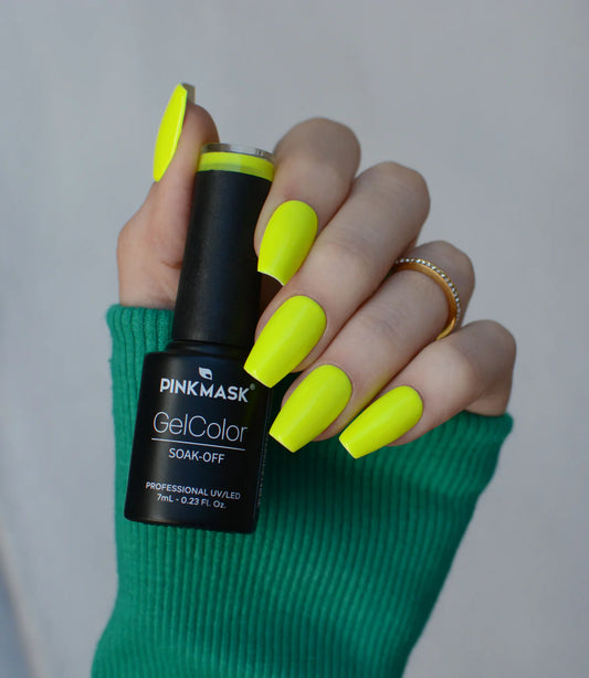 Vivid yellow-baby Pink mask