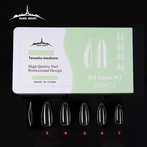 Tips soft gel tamaño mediano N3 al N 7