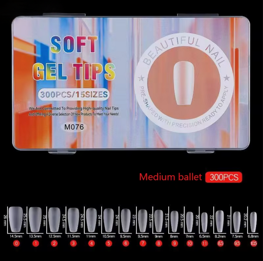 Soft gel coffin BEAUTIFUL NAIL 300pcs