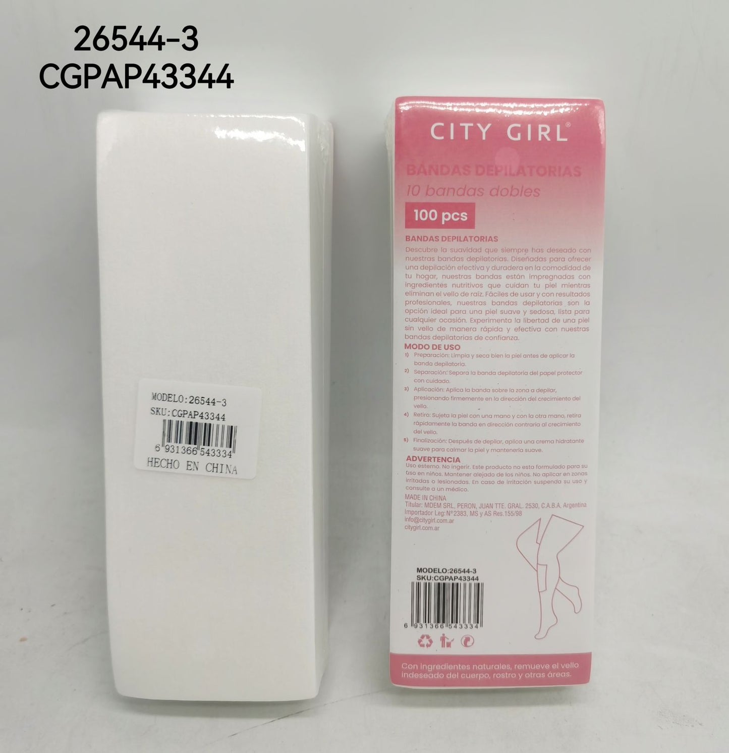 100 bandas depilatorias para cera City girl
