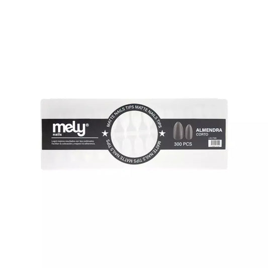 Tips soft gel Mely almendra corta 300u