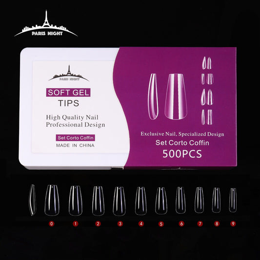 Tips Soft gel COFFIN PARIS NIGHT 500U